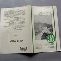 Weinliste 1921-1925, Eßlen & Reis Weinkellereien Trier, WEIN Wehlener Erdener ..