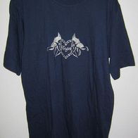 Schönes dolores T-Shirt, blau/ silber Angel mit Straß, Gr. L.