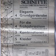 Für Dich Schnitte Schnittbogen 1980-03, Anleitung Schnittmuster