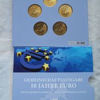 5 x 2-Euro-Gedenkmünze Deutschland 24 Karat hartvergoldet