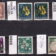 Neuseeland Mi. Nr. 355 + 396 A (2fach) + 397 + 398 + 399 + 402 o <