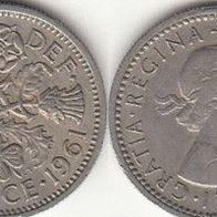 Großbritannien 6 Pence 1961 (m391)