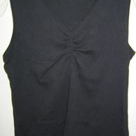 Schönes Miss H. Top mit Raffung ärmellos, Schwarz, Gr. 38