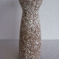 Weiß-Braune Keramik-Vase mit Reliefoberfläche, W. Germany 60ger Jahre