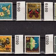 Neuseeland Mi. Nr. 460 + 518 + 519 + 520 + 522 + 523 o <