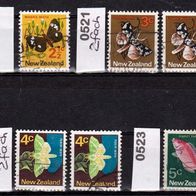 Neuseeland Mi. Nr. 520 + 521 (2fach) + 522 (2fach) + 523 Landesansichten o <