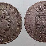 Italien II. KgR Neapel Silber 120 Grani 1856 "FERDINANDUS II." (1830-1859)