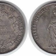 Italien-LOMBARDEI Silber 5 Lire 1848M "Provisorische Regierung"