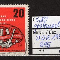 DDR 1957 Weltgewerkschaftskongress, Leipzig MiNr. 595 gestempelt -1-