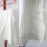 Omas Weißwäsche * Body aus feiner weißer Baumwolle mit Bohrloch-Spitze Gr.40