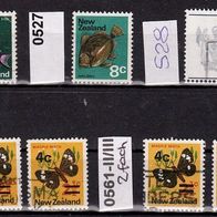 Neuseeland Mi. Nr. 523 + 527 + 561-I (2fach)+ 567-II/ III (2fach) o <