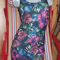 zara Kleid Etui Blumen sexy Stretch S nagelneu mit Etikett