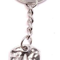 Schlüsselanhänger Heraldische Lilie Symbol oval Silber Metall Anhänger Charm 
