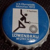 Löwenbräu München Olympiade 1972 Serie Brauerei Bier Kronkorken Korken Nr. 7 Fechten