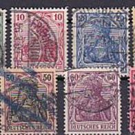 Deutsches Reich Mi.-Nr. 84-93 gestempelt