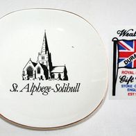 Porzellan Teller mit Goldrand St. Alphege, Solihull, England