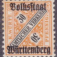 Württemberg Dienstmarke 266 * #018007
