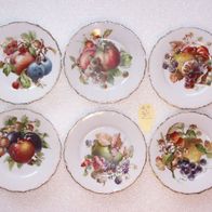 6 Obstteller Jäger & Co - Malmaison Porzellan Teller von 1905 * **