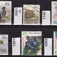 Neuseeland Mi. Nr. 984 + 1051 A + 1140 + 1183 A + 1201 + 1203 o <