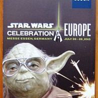 YODA Star Wars Celebration EUROPE Germany ESSEN 2013 mehrseitiger Falt-Prospekt NEU !