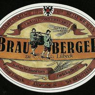 Brauerei-Aufkleber "Zwickelbier" Brauerei Brauberger zu Lübeck Schleswig-Holstein