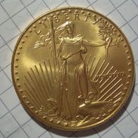50 Dollars Gold 1989 Liberty, makelloser Zustand. Original! Seltenes Jahr!