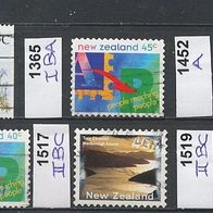 Neuseeland Mi. Nr. 1183 Dre + 1365 IBA + 1452 A + 1453 IB+ 1517 IIBC+ 1519 IIBC o <