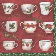 1 Serviette - Weihnachten - Christmas - Tassen