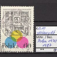 Polen 1970 100 Jahre Gewerkschaft der Drucker MiNr. 1987 gestempelt