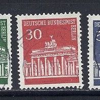 Berlin 1966, MiNr: 286 - 290 Brandenburger Tor kompletter Satz sauber gestempelt
