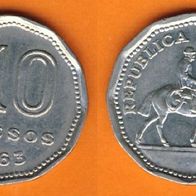 Argentinien 10 Pesos 1963