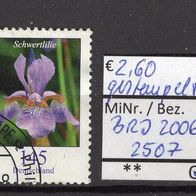 BRD / Bund 2006 Freimarken: Blumen (VIII) MiNr. 2507 gestempelt