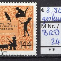 BRD / Bund 2005 200. Geburtstag von Hans Christian Andersen MiNr. 2455 gestempelt