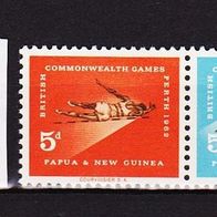 Papua und Neuguinea Mi. Nr. 46 + 47 Zusammendruck - Commonwealth-Spiele in Perth o <