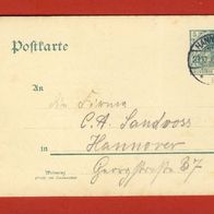 Deutsches Reich 1902 Ganzsachenpostkarte P 64 mit x Wz. 2/ 5 Pf.