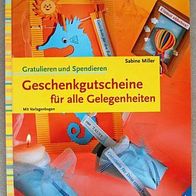 Buch Sabine Miller "Gratulieren und Spendieren" Geschenkgutscheine (gebunden)