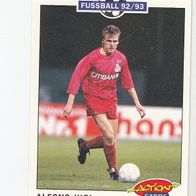 Panini Action Cards Fussball 1992/93 Alfons Higl 1. FC Köln Nr 126