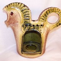 Keramik Windlicht / Teelicht - Kerzenhalter - " Pferd " , 60er Jahre - 338 / 21