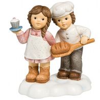 Goebel Nina & Marco "Heute wird gebacken" 12 cm Weihnachtsbäckerei Engelbäckerei 2017
