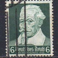 D. Reich 1935, Mi. Nr. 0573 / 573, Heinrich Schütz, gestempelt #00661