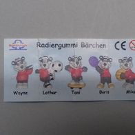 Fremdfiguren - Borgmann - Ravensberger Beipackzettel Radiergummi Bärchen