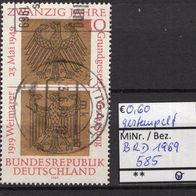 BRD / Bund 1969 20 Jahre Bundesrepublik Deutschland MiNr. 585 gestempelt