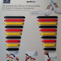 20 elastische Silikon-Schnürsenkel für Schuhe Gr. 24 bis 50 neu