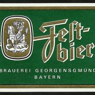 ALT ! Bieretikett "Festbier" Brauerei † 1976 Georgensgmünd Lkr. Roth Mittelfranken