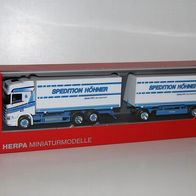 Herpa 311199 Scania CR Wechselkoffer-Hzg Spedition Höhner / Tinka