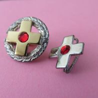 2 X Rotes Kreuz Anstecker Broschen