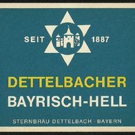 Bieretikett "BAYRISCH-HELL" Sternbräu † 1975 Dettelbach Lkr. Kitzingen Franken