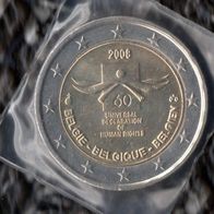 Belgien 2 Euro Münze unc 2008 Menschenrechte