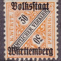 Württemberg Dienstmarke 266 * * #017974