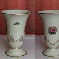 Fürstenberg elfenbeinfarbene Porzellan Vase mit Blumen- und Golddekor